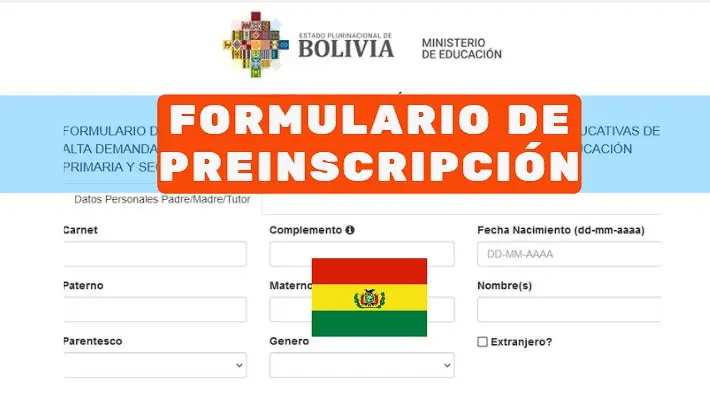 Formulario de preinscripcion bolivia