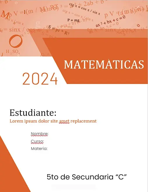 Caratula de Matematicas para Imprimir